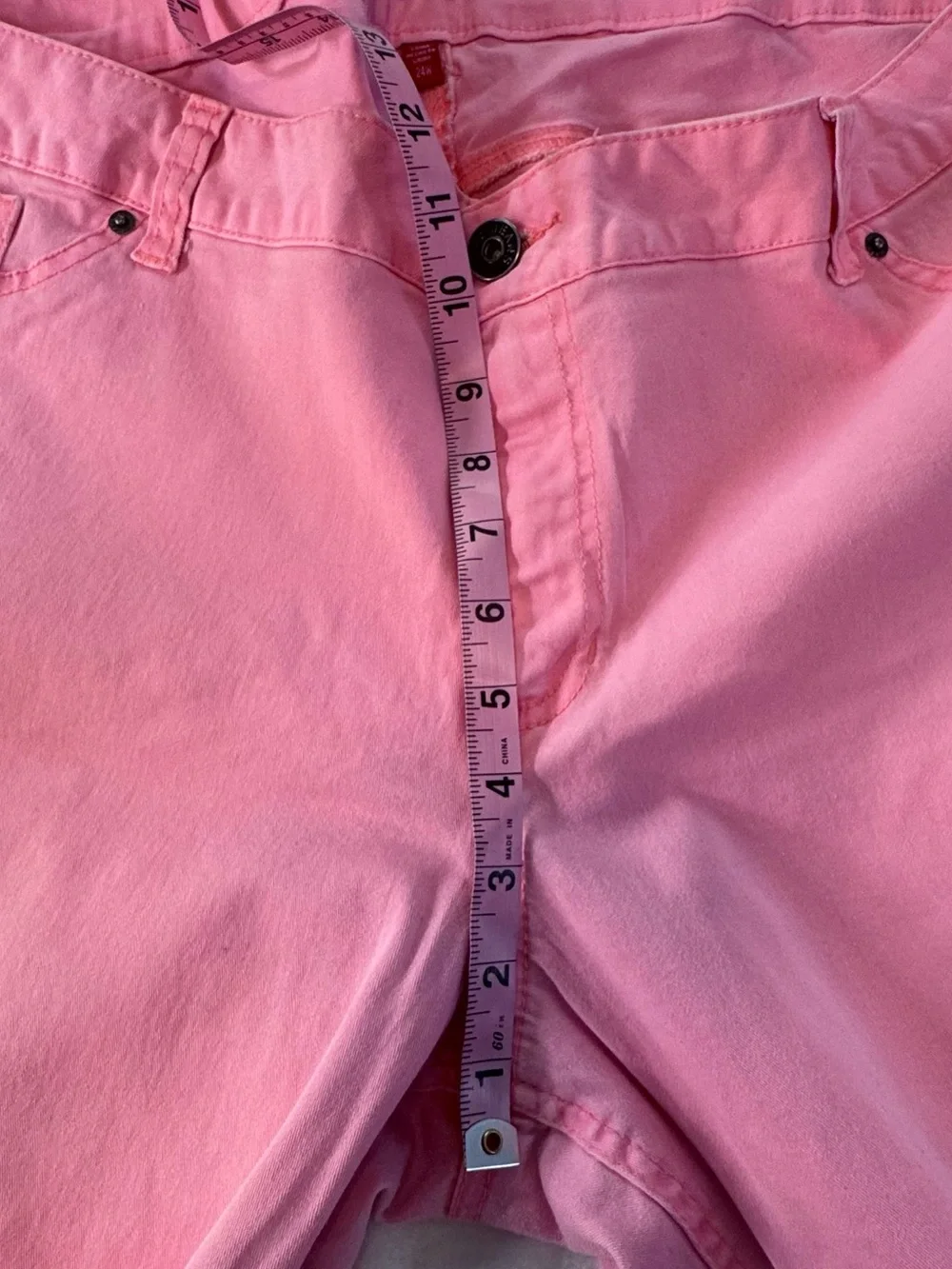 Bongo Pink Stretch Skinny Crop Jeans Size 24W Bright Barbiecore - Picture 5 of 11